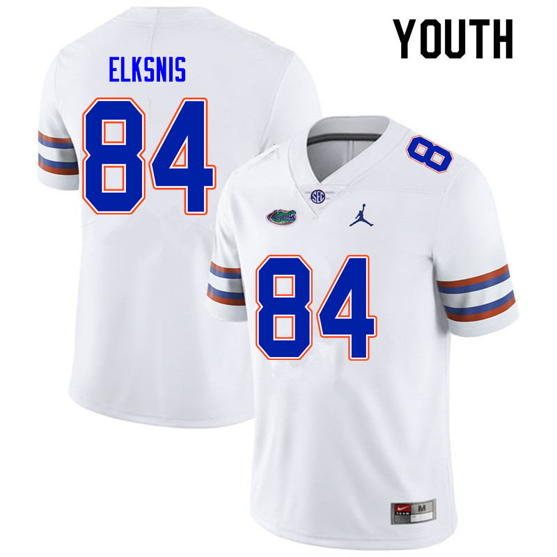 Youth #84 Nick Elksnis Florida Gators College Football Jerseys Sale-White - Click Image to Close